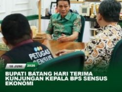 Bupati Batang Hari Terima Kunjungan Kepasa BPS Sekaligus Menjadi Partisipan Sensus Ekonomi.